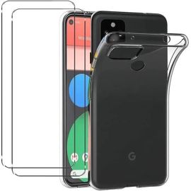 Coque Résistante Transparente Pour Google Pixel 5 Et 2 Protections Écran Verre Trempé [Novago]