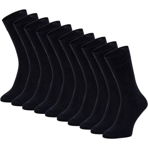 Zooksy Pack 10 Paires Chaussettes Longues Coton Unisexe 36-40 Noir