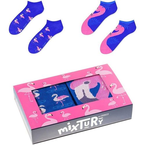 Zooksy Pack 2 Paires Chaussettes Et¿ Mixtury Courtes Coton Flamant Rose 41-46