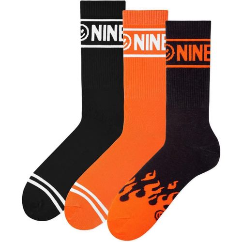 Zooksy Pack 3 Paires Chaussettes Sportives Nineties Antid¿Rapantes 36-40 Flamme Noir