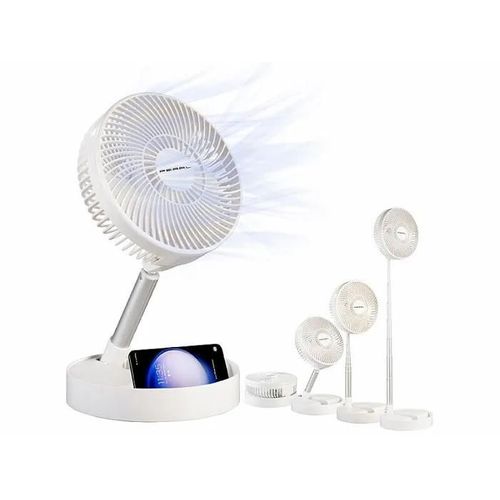 Ventilateur télescopique Ø 18,5 cm rechargeable avec fonction batterie externe