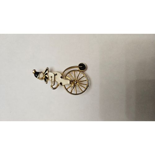 Broche Fantaisie Clown Sur Bicycle 5cm X 3cm
