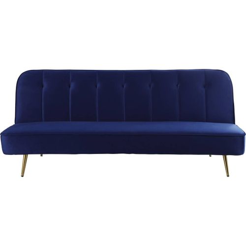 Canapé Clic Clac En Velours James - 180 X 83 X 75 Cm - 3 Places - Bleu Foncé