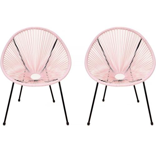 Lot De 2 Fauteuils De Jardin Ania - Rose