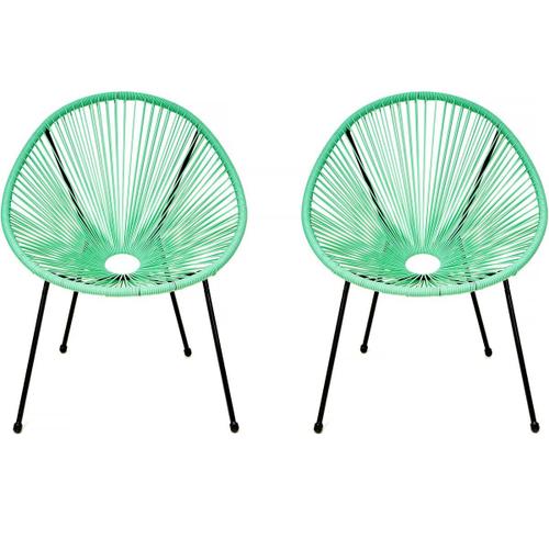 Lot De 2 Fauteuils De Jardin 'ania' - Vert