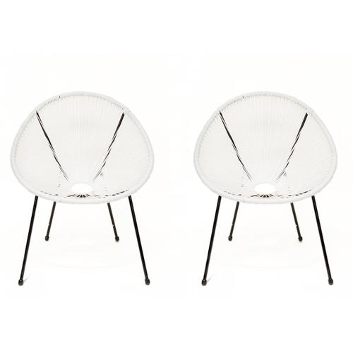 Lot De 2 Fauteuils De Jardin 'ania' - Blanc