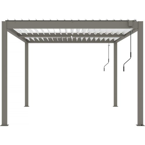 Pergola Bioclimatique Avec Led 'windsor' En Aluminium 3 X 4 - Taupe