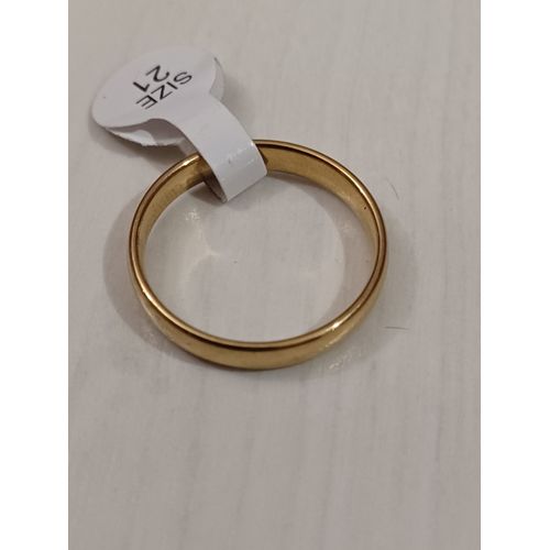 Bague En Acier Inoxydable,Métal Doré,Anneau Simple Arrondi,Taille 21