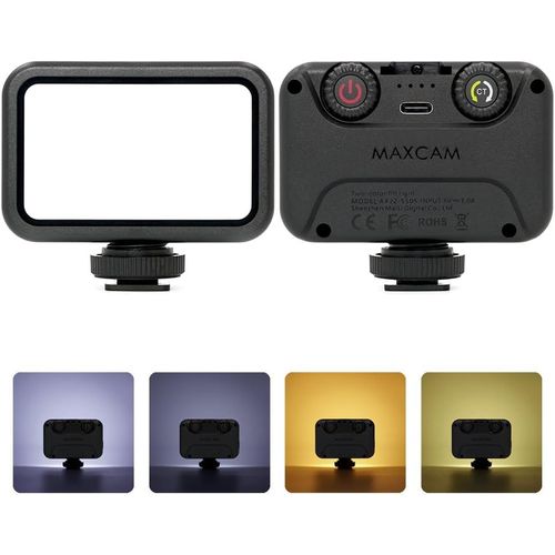 Lampe Vidéo Led Bicolore Sur Appareil Photo, Durée D'Éclairage 2 Heures, Intensité Variable 3200 K-6700 K Et Luminosité 1080 Lumens, Lampe De Remplissage Led[AUD123160]