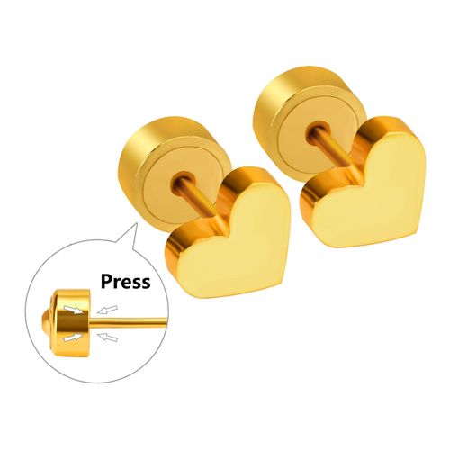 Luxusteel-Boucles D'oreilles En Acier Inoxydable Plaqué Or Pour Femme, Clip, Amour, C¿Ur, Vert, Noir, Rouge, Strass Cz, Accessoires Y2k