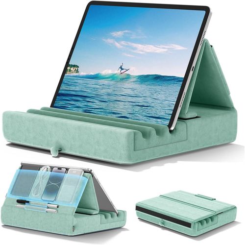 Coussin De Support Pour Tablette, Support Ipad Pliable Pour Lit, Genoux, Bureau - Oreiller Repose Tablette Avec Pochette & Support De Stylet Pour Ipad Pro 12.9 10.5 9.7 Air Mini 6 [Aud123660]