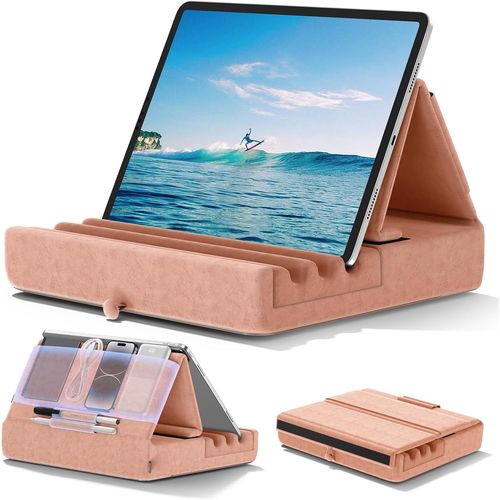 Coussin De Support Pour Tablette, Support Ipad Pliable Pour Lit, Genoux, Bureau - Oreiller Repose Tablette Avec Pochette & Support De Stylet Pour Ipad Pro 12.9 10.5 9.7 Air Mini 6 [Aud123658]