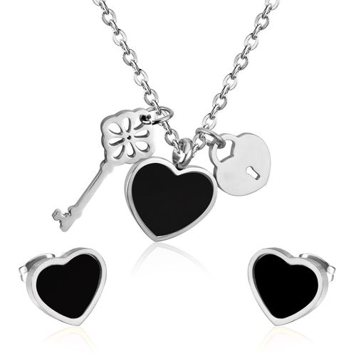 Ensemble De Colliers De Mariée En Acier Inoxydable, Pendentif Coeur Coquille Blanche, Boucles D'oreilles Brinco, Vente En Gros, Fête De Mariage