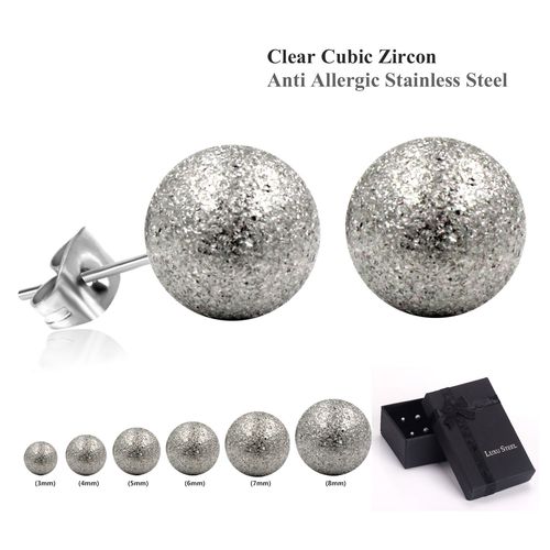 Luxusteel-Boucles D'oreilles À Clous En Acier Inoxydable, Bijoux En Or Rose Lisse, Boule Ronde, Cadeaux Pour Femme, 6 Paires/Boîte