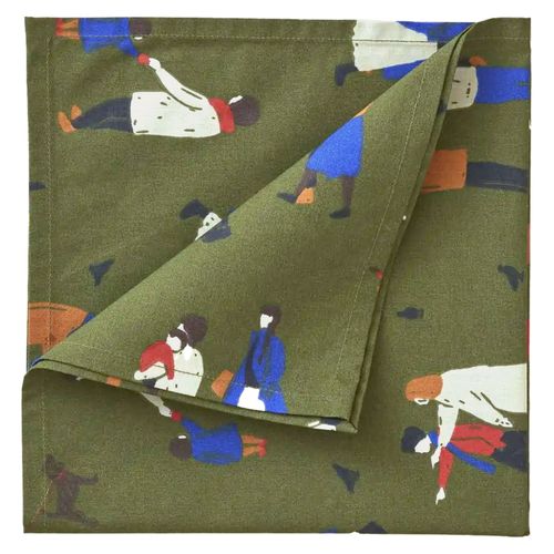 Serviette De Table 47x47 Cm Coton Central Park Kaki Imprimé