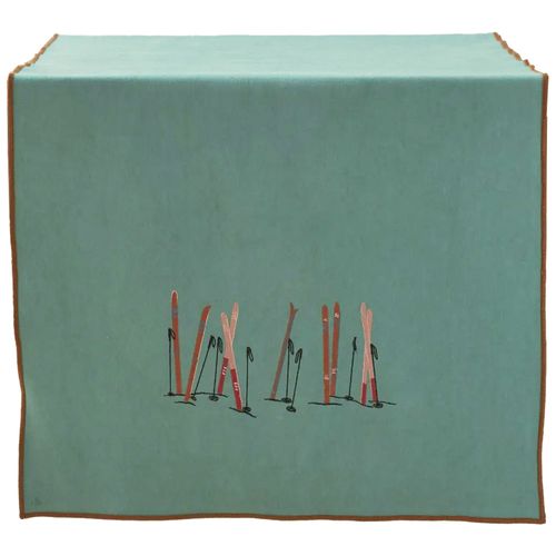 Chemin De Table Brodé En Coton 50x150 Cm Passe Montagne Menthe