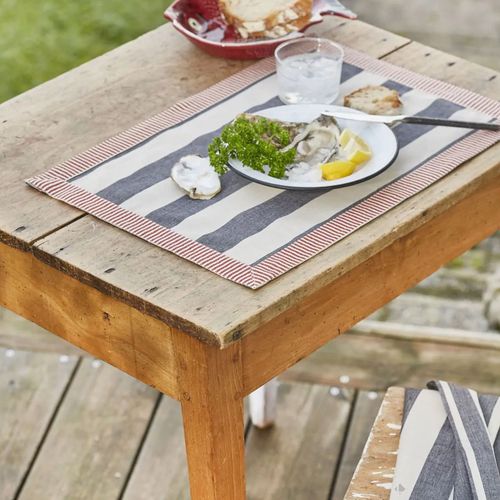 Set De Table 100% Coton 35x50 Cm Mistral Naturel Anthracite