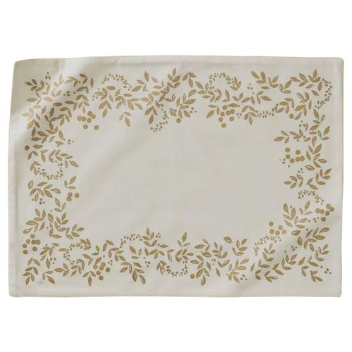 Set De Table En 100% Coton 35x50 Cm Lueur D'hiver Blanc Mascarpone