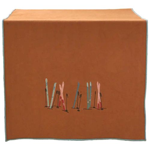 Chemin De Table Brodé En Coton 50x150 Cm Passe Montagne Caramel
