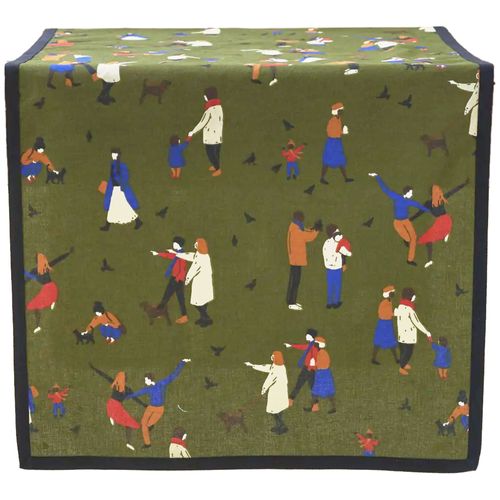 Chemin De Table 50x150 Cm Coton Central Park Kaki Imprimé