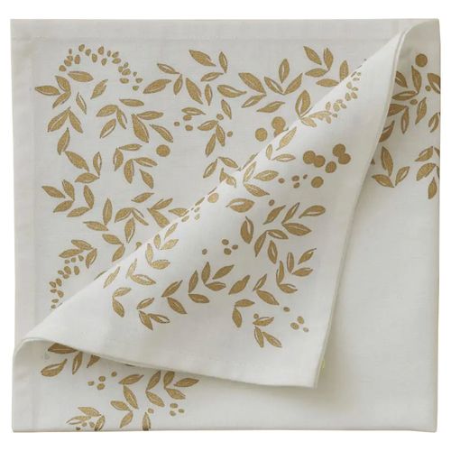 Serviette De Table 100% Coton 47x47 Cm Lueur D'hiver Blanc Mascarpone