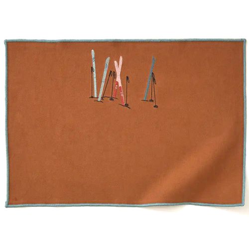 Set De Table Brodé En Coton 35x50 Cm Passe Montagne Caramel