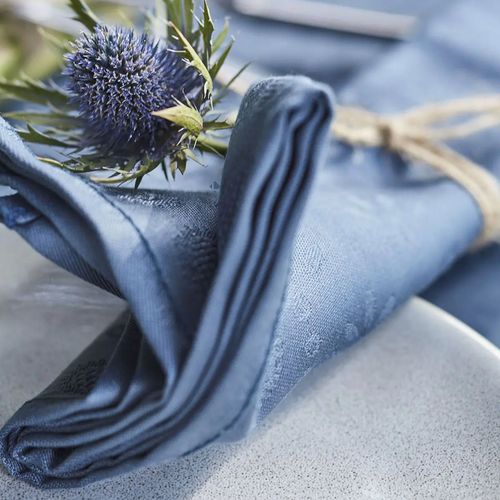 Serviette De Table 100% Coton 47x47 Cm Éloges Bleu Encre