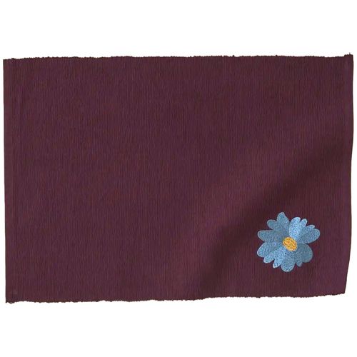 Set De Table En Popeline De Coton 33x48 Cm Coup De Foudre Prune