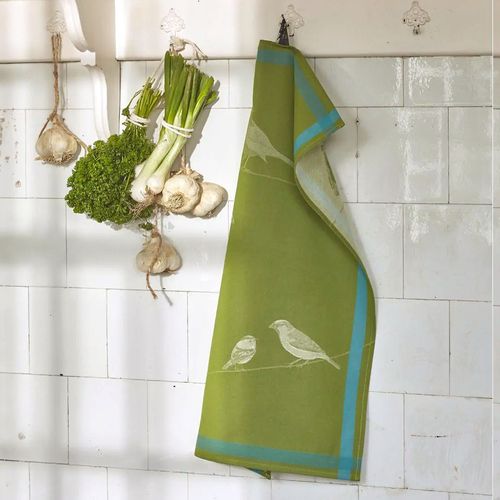 Torchon De Cuisine 50x70 Cm Toile Coton Sur Un Fil Vert