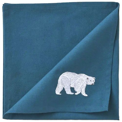 Serviette De Table En Coton Brodé 47x47 Cm Spitzberg Émeraude