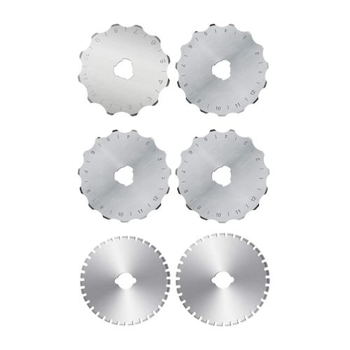 Lames de cutter rotatif à bord au crochet de 45 mm, lames rotatives Skip, lame de rechange rotative perforante, paquet de 6