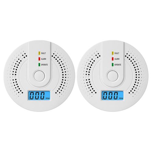 Détecteur de monoxyde 2pc, alarmes de monoxyde de carbone portables pour la maison, alarme de CO avec UL2034 (piles non incluses)