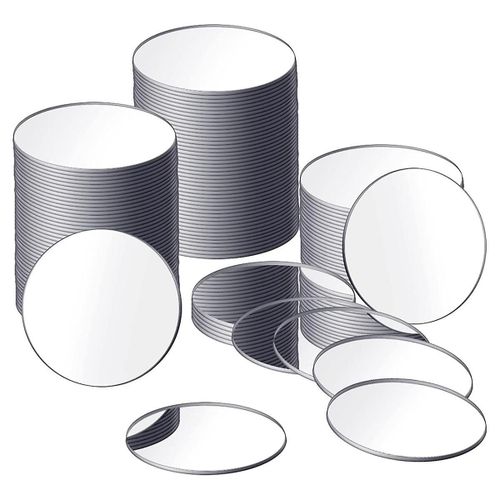 25 pièces acrylique Mini taille rond miroir adhésif petit miroir rond artisanat miroir tuiles pour l¿artisanat (5 pouces de diamètre)