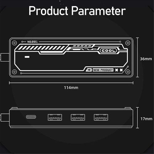 Station d¿accueil USB 3.0 Hub 5 en 1 Adaptateur USB avec USB2.0X2 USB3.0 PD100W USB-C 4K@30Hz pour PC Portable Téléphone Portable