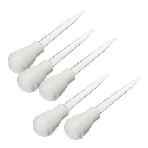 5Pcs BBQ Saveur Alimentaire Pernaction Seringue Cuisson Cuisine Poulet Dinde Baster Tube Pompe Cuisson Viande De Poulet (Blanc)