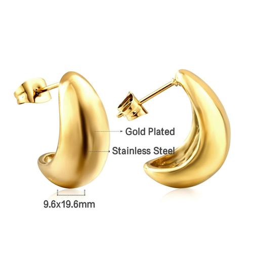 Luxusteel-Boucles D'oreilles Créoles En Forme De J Pour Femmes, Boucle D'oreille Géométrique En Acier Inoxydable, Bijoux De Fête, Cadeaux De Mode Coréens