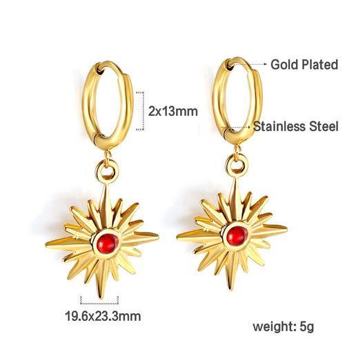 Luxusteel-Boucles D'oreilles Créoles En Acier Inoxydable Pour Femme, Pendentif En Forme De Cuir Oral Elu Carré, Vert Et Blanc, Cadeaux