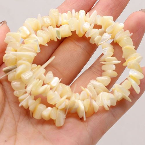 Coquille Jaune D'eau Douce Naturelle, Perles Cassées À La Main, Artisanat, Fête, Collier, Bracelet De Cheville, Accessoires Bijoux, Fabrication De Cadeaux