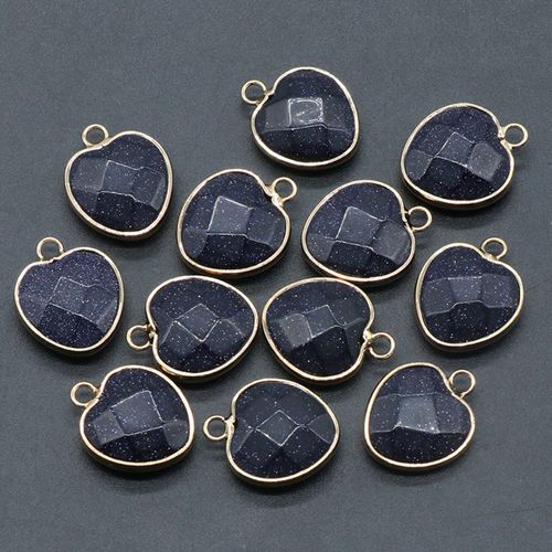 Lot De 5 Pendentifs En Pierre Naturelle À Facettes, En Forme De C¿Ur, Quartz Rose Naturel, ¿Il De Tigre, Breloques Pour Collier, 20x7mm