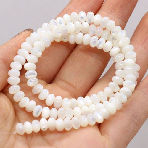 Coquille Blanche Naturelle D'eau Douce, Perles De Boulier, Artisanat Fait À La Main, Collier, Bracelet, Bijoux, Accessoires, Fabrication De Cadeaux Exquis