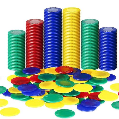 400 Pièces En Plastique Poker Jetons Jetons De Jeu 4 Couleurs Carte De Compteur Pour Le Jeu De Comptage De Jetons De Jeu De Bingo, 4