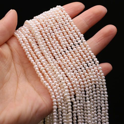 Perle D'eau Douce Blanche Naturelle, Ronde, Poinçon, Perles, Artisanat, Bricolage, Collier, Bracelet, Bijoux, Accessoires, Fabrication De Cadeaux, 3-3.5mm