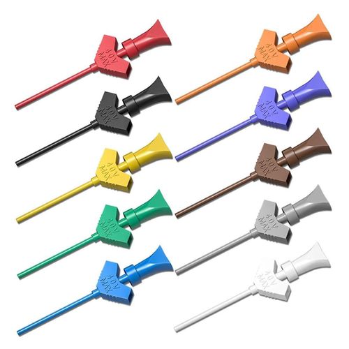 P5003 10Pcs SMD IC Test Hook Clip Mini Grabbers pour Jumper Wire DIY Breadboard Oscilloscope Logic Analyzer
