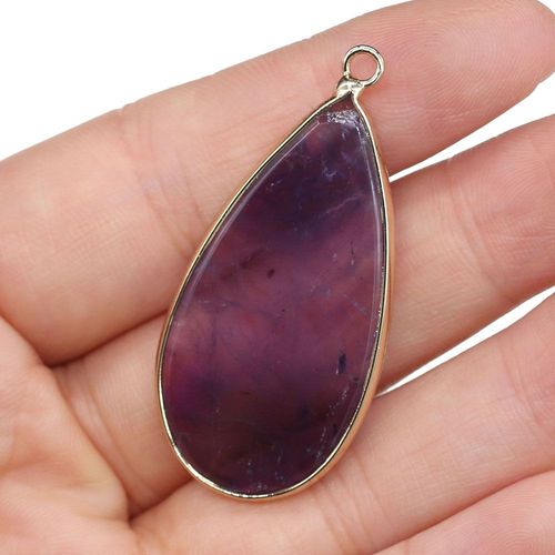 Pendentif Amazonite Naturel En Forme De Goutte D'eau, Améthystes Naturels Pour Femmes Et Hommes, Fabrication De Bijoux Diy, Collier 20x45mm