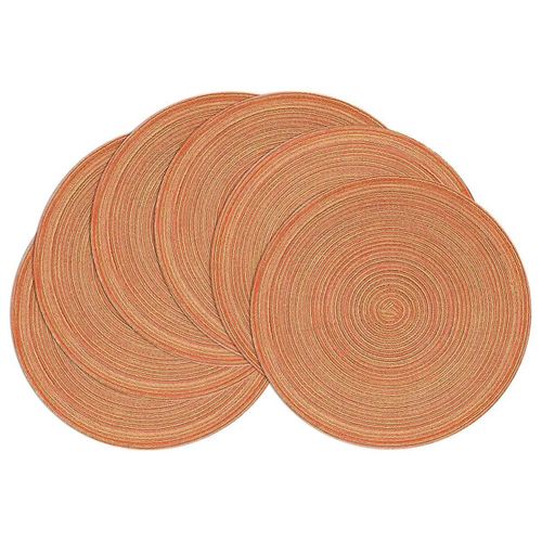 6pcs Rond Tressé Sets De Table Lot De 6 Cercles Sets De Table Lavables 15 Pouces Pour Table À Manger Fête De Mariage