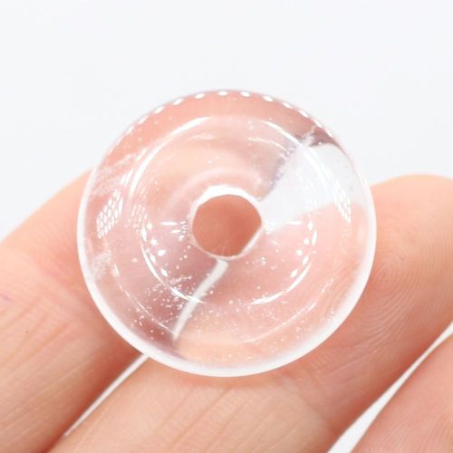 Perle En Pierre Naturelle, Grand Trou, Quartz Rose, Cristal D'agate, Pour La Fabrication De Bijoux, Collier, Bracelet, Artisanat Fait À La Main, 25x25mm