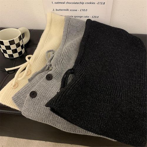 Bonnet D¿Hiver Avec Capuche Et Écharpe Bonnet Tricoté Pour Femmes Et Filles Chaud, Respirant Et Réglable-Gris