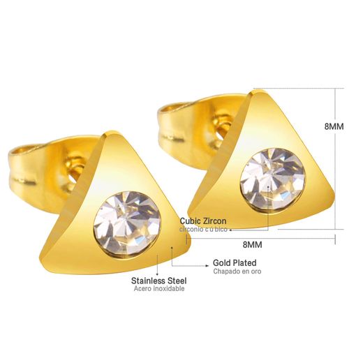 Luxusteel-Boucles D'oreilles À Tige En Acier Inoxydable Cz Pour Femmes Et Filles, Document Doré, Zircon Cubique Contre-Indiqué, Piercing 147 Us Géométrique, Cadeaux Minimalistes