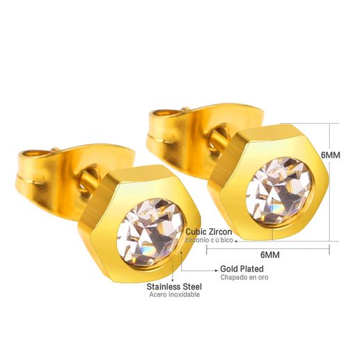 Luxusteel-Boucles D'oreilles À Tige En Acier Inoxydable Cz Pour Femmes Et Filles, Document Doré, Zircon Cubique Contre-Indiqué, Piercing 147 Us Géométrique, Cadeaux Minimalistes