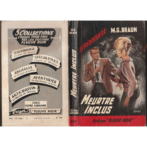 M.G. Braun Alias Maurice Gabriel Édouard Brault, Meurtre Inclus - Fleuve Noir 356 - 1963 - Couverture Gourdon -